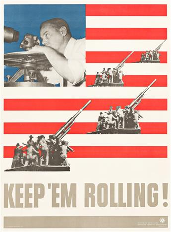 LEO LIONNI (1910-1999). KEEP EM ROLLING! Group of 4 posters. 1941. 40x30 inches, 101½x76¼ cm. U.S. Government Printing Office, [Washin